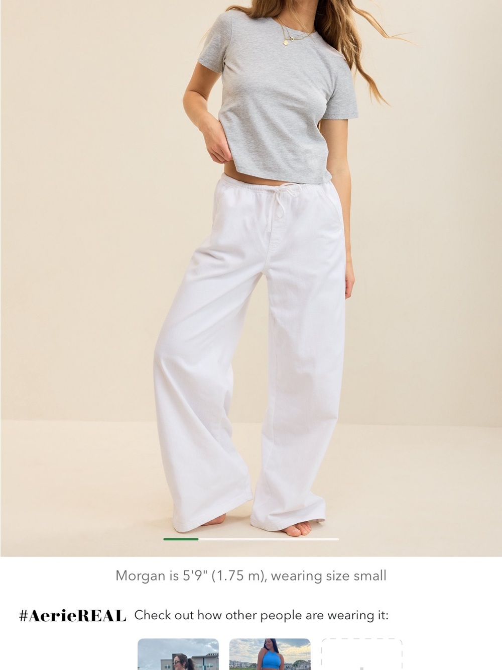 aerie White daydream denim pull-on Pant - Picture 6 of 6